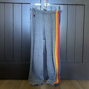 AVIATOR NATION 5 STRIPE GREY SWEATPANTS